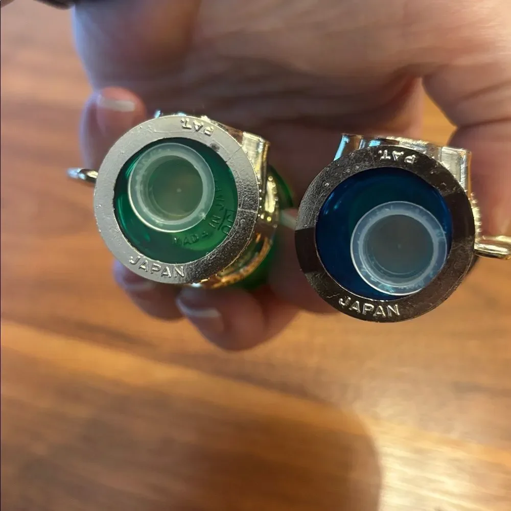 Salt & Pepper Shaker Blue Green Set Pendleton Oregon Marked Japan